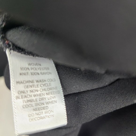 ANN TAYLOR LOFT Outlet Solid All Black Sheer Top Womens Size S Small - Picture 6 of 6